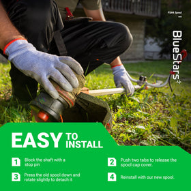 BlueStars in-use shot on a lawn edge demonstrating smooth operation