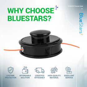 BlueStars SRM trimmer head lifetime protection note suggests extended coverage
