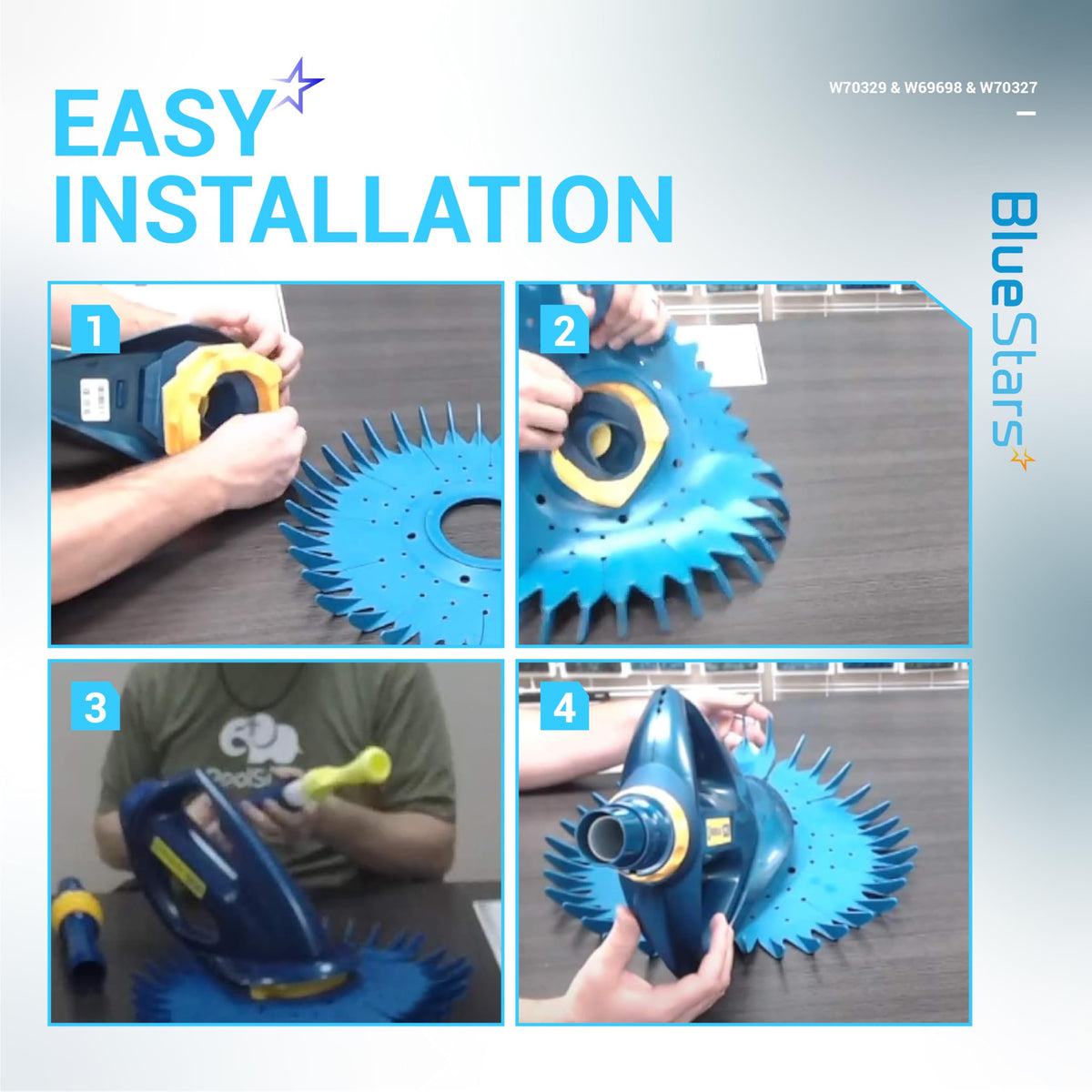 BlueStars W70327 foot pad provides stable grip during cleaning