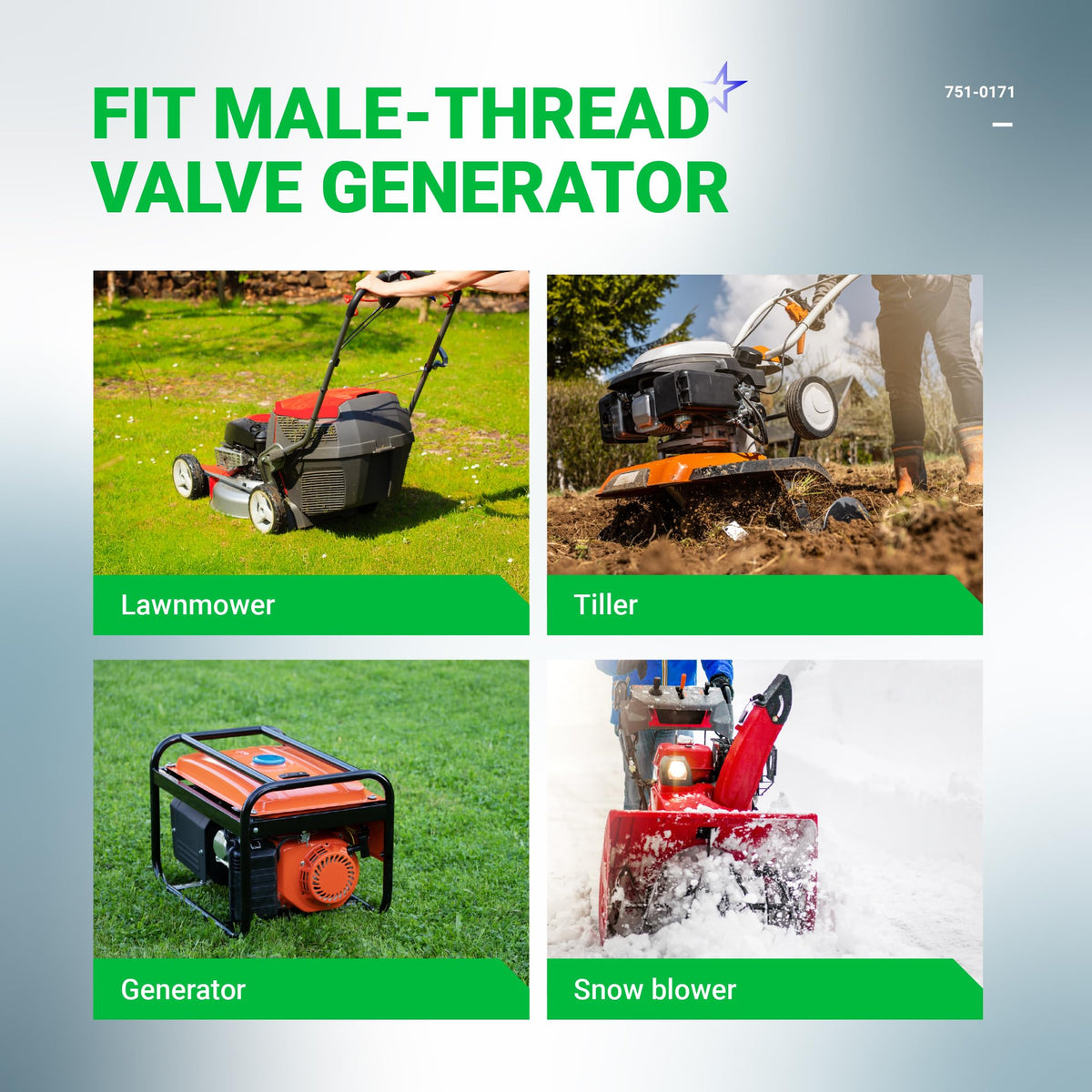 BlueStars weather-resistant construction suited for outdoor lawn and snow equipment