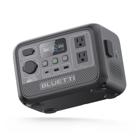 BLUETTI AC2A portable power station side view for outdoors.