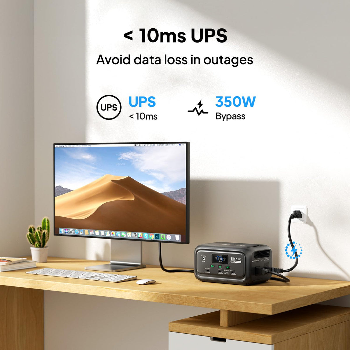 BLUETTI Elite 10 Mini in a backpack illustrating travel-friendly portability