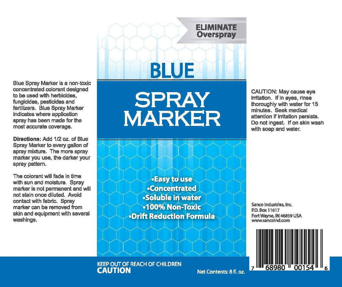 Bluewater ChemGroup marker on lawn used to indicate treated zones for weed or fertilizer sprays.