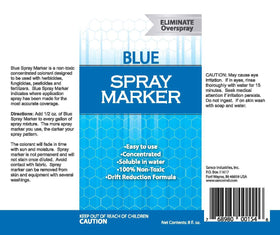 Bluewater ChemGroup marker on lawn used to indicate treated zones for weed or fertilizer sprays.