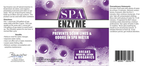 Bluewater Spa Enzymes dosing cap shows convenient application.