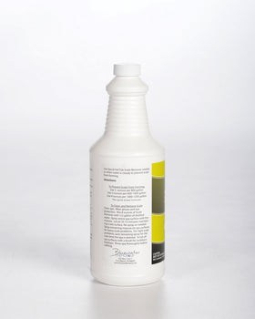Bluewater Spa Scale Remover lime stain removal on spa surface with clear water.