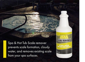 Bluewater Spa Scale Remover pour demonstrates application and flow into the spa circulation.