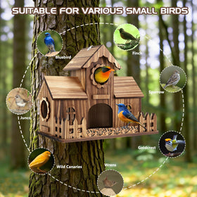 BlueYu birdhouse large main entrance simplifies cleaning and debris removal.
