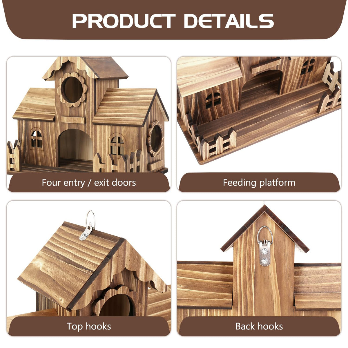 BlueYu sturdy wooden construction withstands outdoor weather conditions.