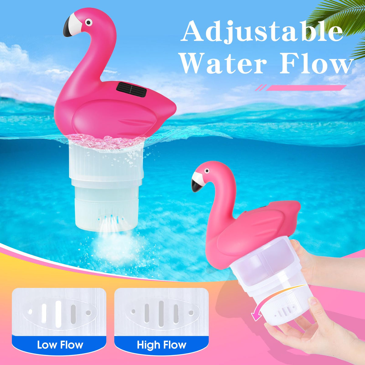 Blufree chlorine floater with adjustable release control