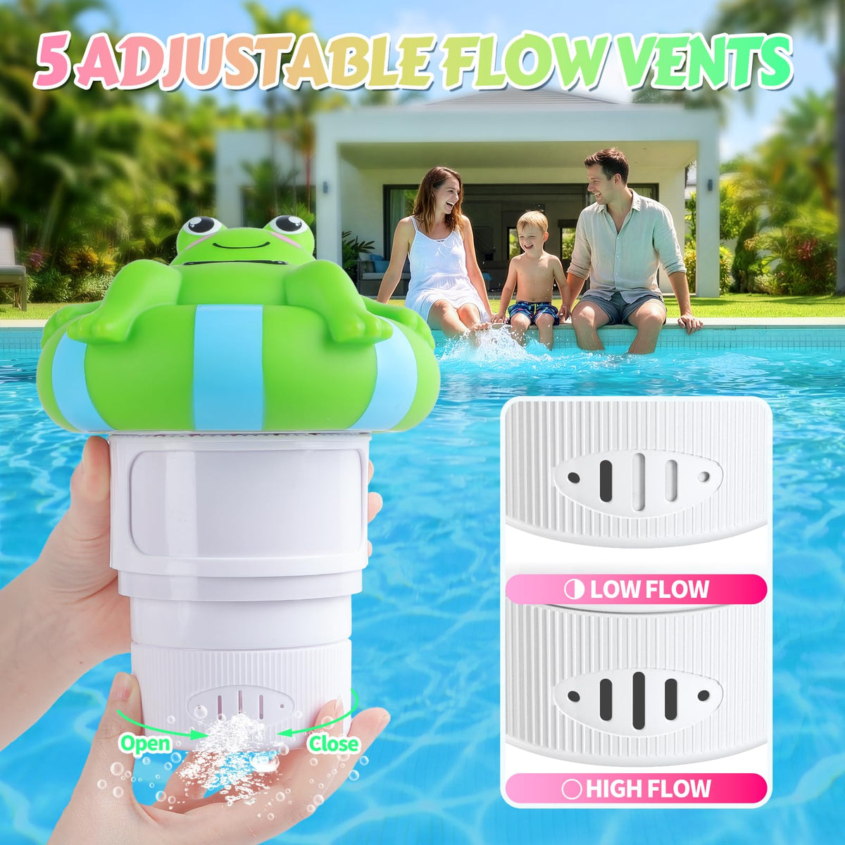 Blufree ABS+PP construction withstands outdoor pool use and weather.