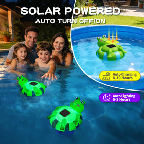 Blufree Frog Floater shows adjustable vents for chlorine release control.
