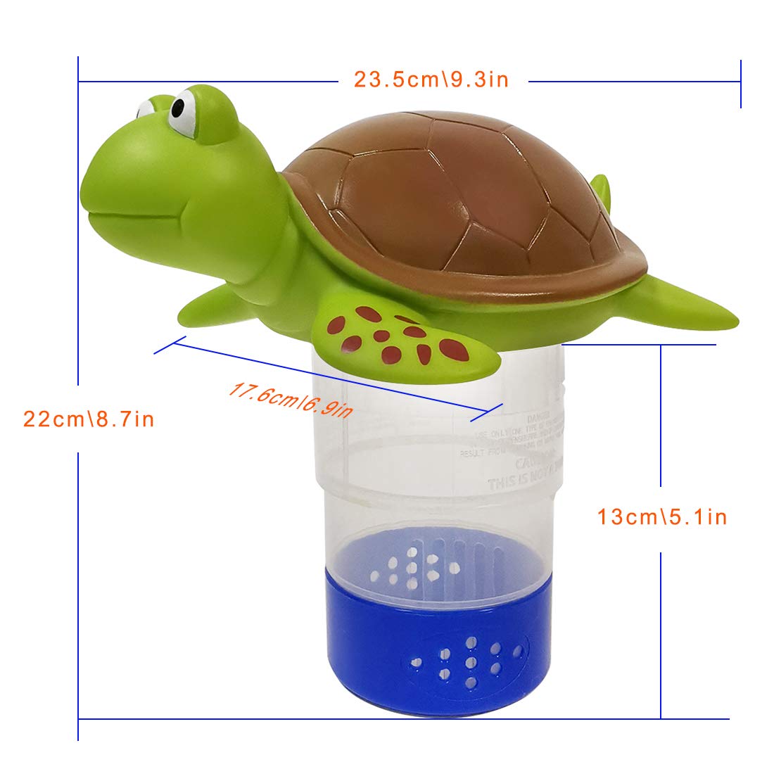 Blufree pool chlorine floater works with both above-ground and inground pools, with adjustable release.