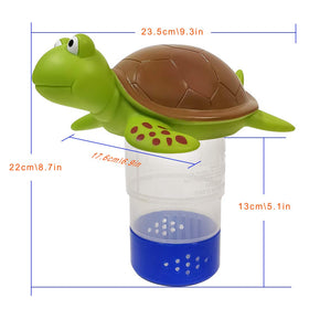 Blufree pool chlorine floater works with both above-ground and inground pools, with adjustable release.