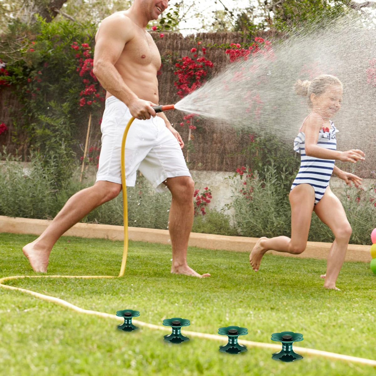 Blulu 12-pack hose spikes bundle offers wide coverage for large gardens