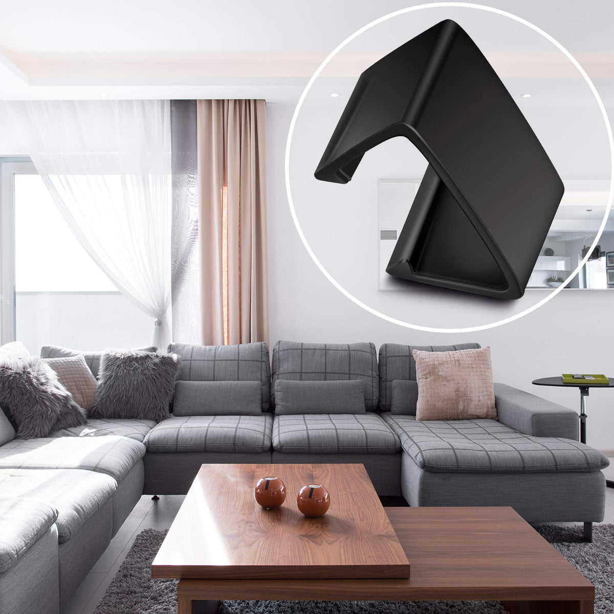Blulu easy-install clamps snap in by hand for quick arrangement.