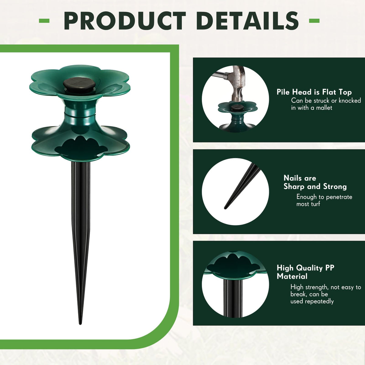 Blulu heavy-duty hose spike nine-point-eight-four-inch offers durable garden protection
