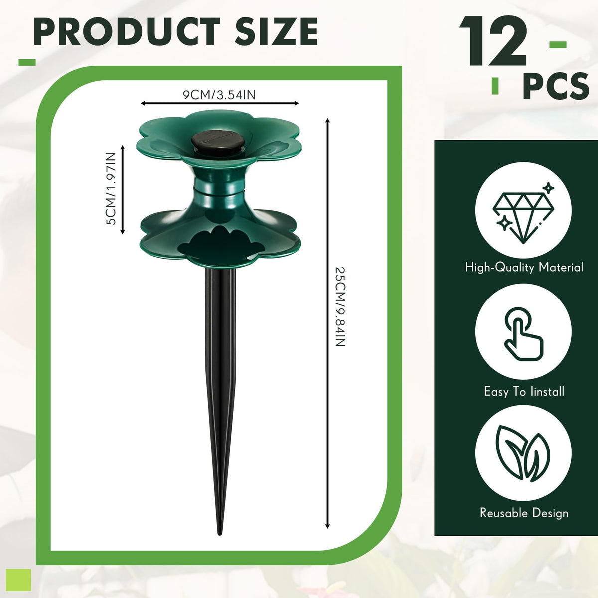 Blulu hose holder spike green stake supports hoses for tidy watering around plants