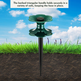 Blulu hose-spike keeps hose out of flower bed protecting plants