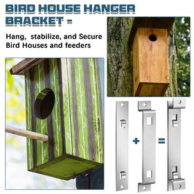 Blulu wooden feeder nesting box hanging from a tree branch