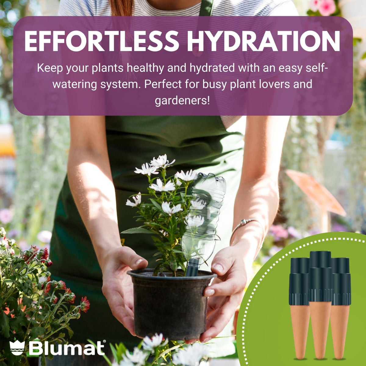 Blumat durable European-grade ceramic component ensures long-lasting use
