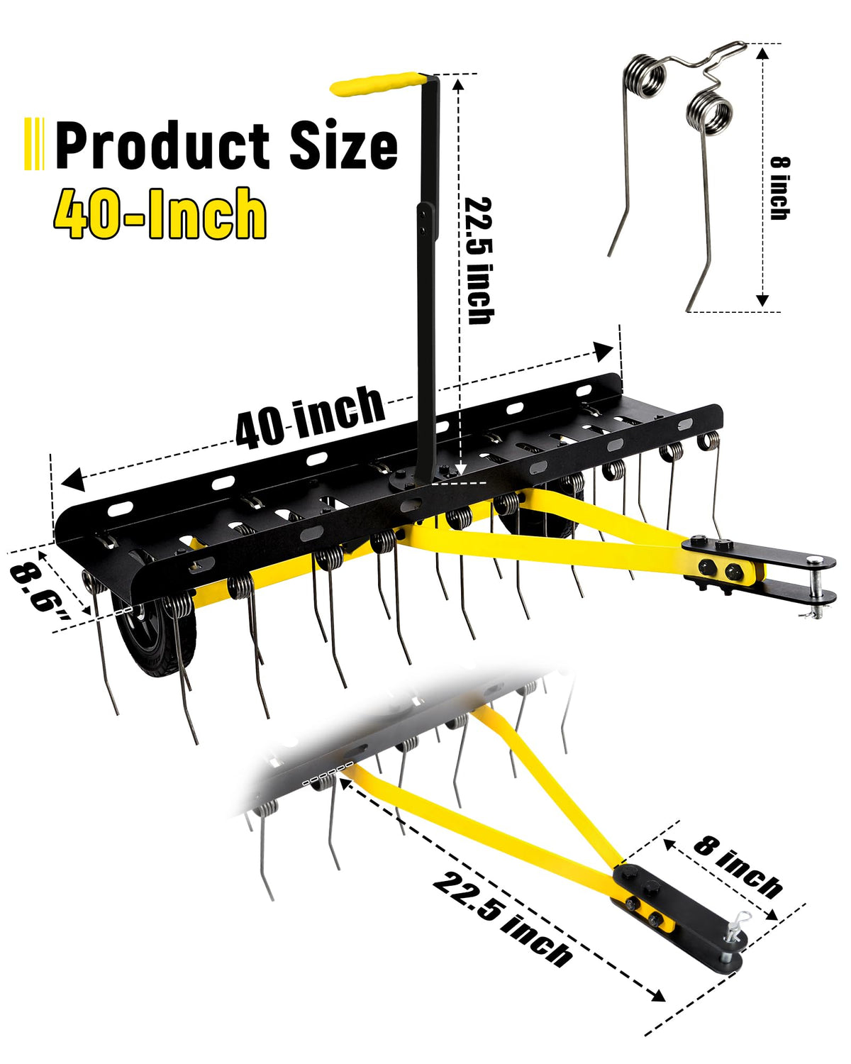 BlumeTrec 40-inch working width ready to cover large lawns efficiently.