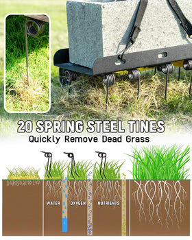 BlumeTrec ballast platform adds 100 lb for deeper dethatching.