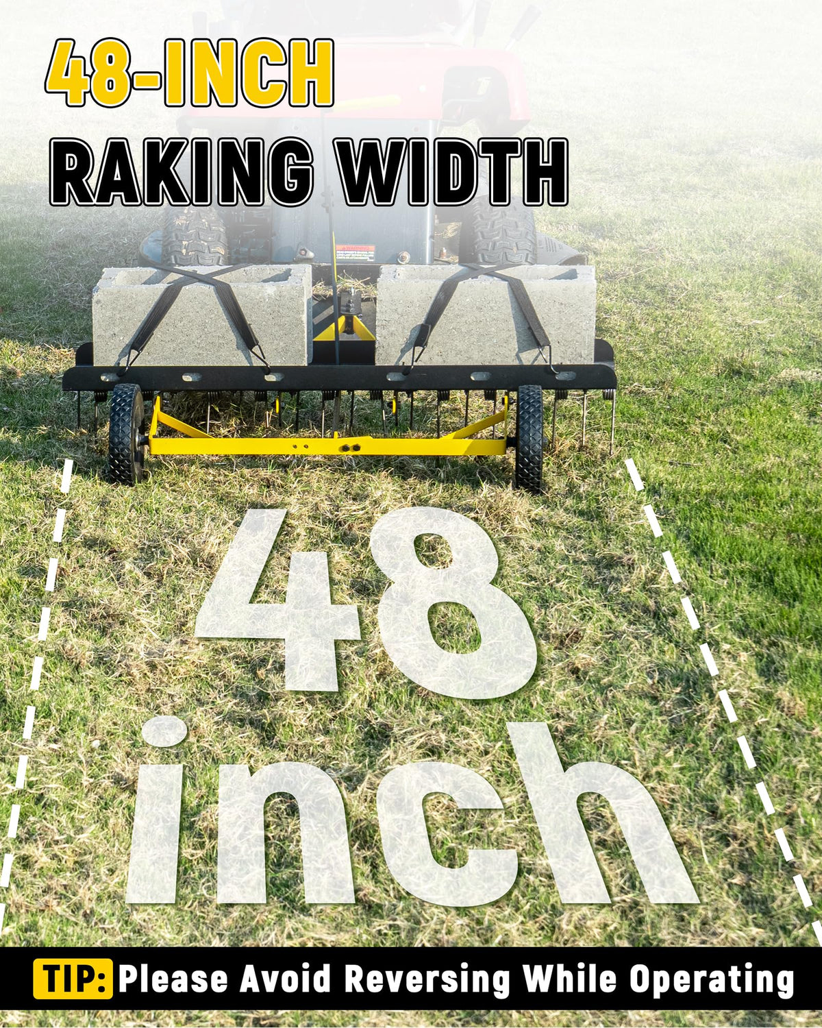 BlumeTrec adjustable height feature lets you protect hard surfaces or aerate soil.