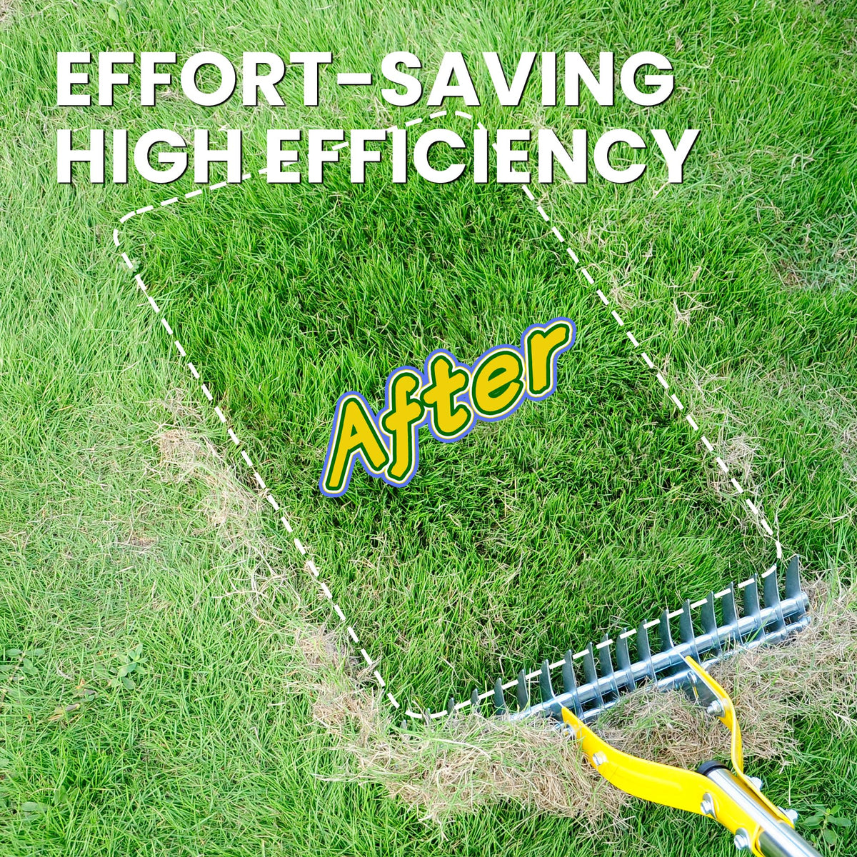 BlumeTrec dual-side tines offer dethatching and soil loosening in one pass.