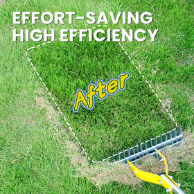 BlumeTrec dual-side tines offer dethatching and soil loosening in one pass.