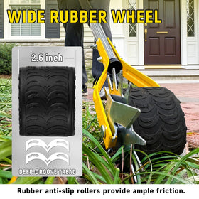 Adjustable handle positions suit different heights for a comfortable trimming experience.