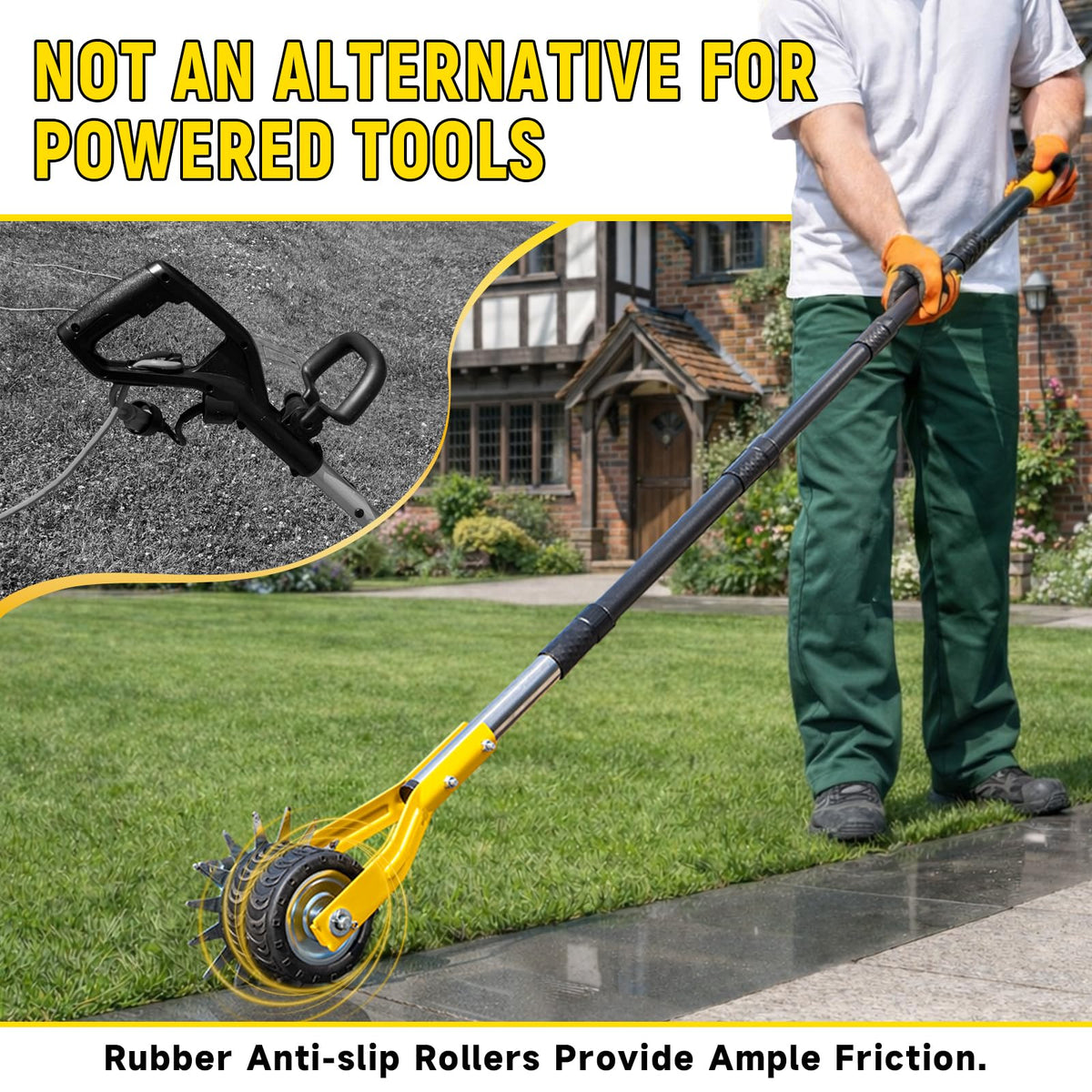 Ideal for edges along sidewalks and driveways with clean, precise lines.