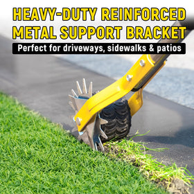 BlumeTrec edger glides over grass for lighter effort and steady control.