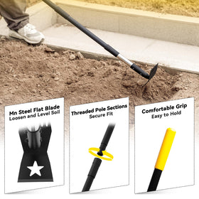 BlumeTrec flat hoe edge loosens soil and cuts surface weeds