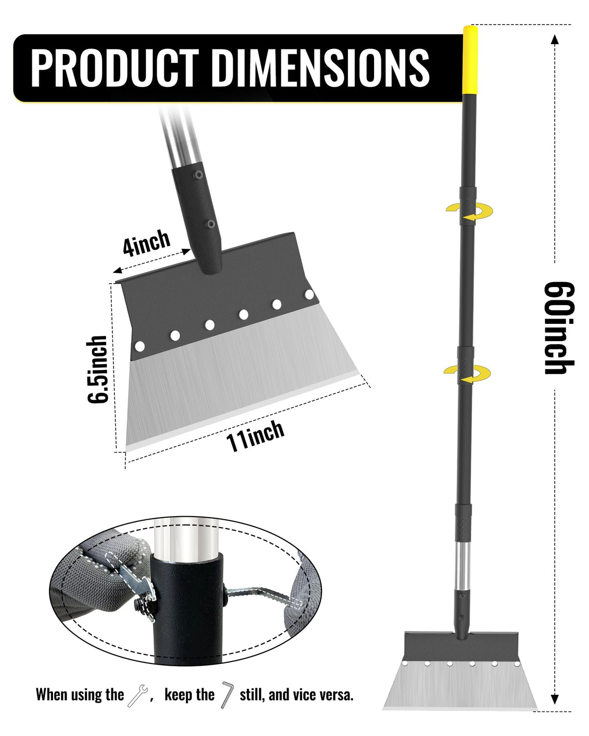 BlumeTrec flat shovel adjustable handle demonstrates ergonomic setup for comfortable use