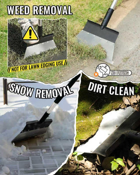 BlumeTrec flat shovel weed removal capability clears weeds and moss from sidewalks