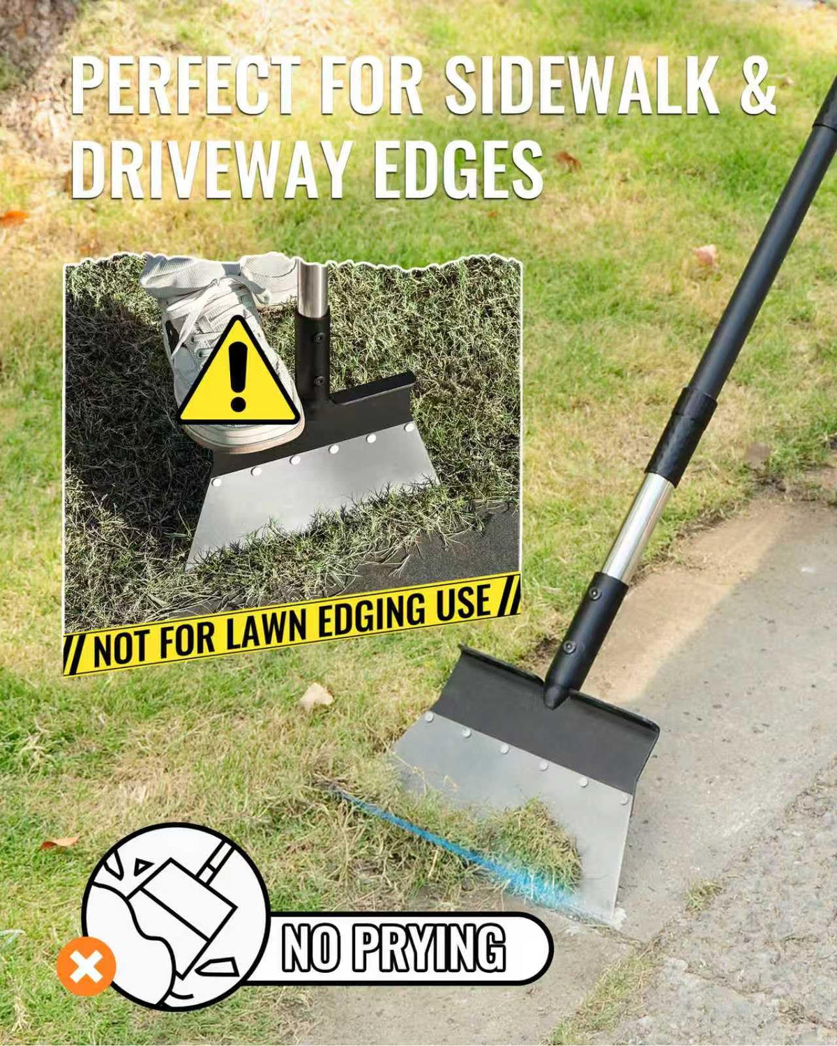 BlumeTrec Garden Flat Shovel floor-scraper in action for moss and debris.