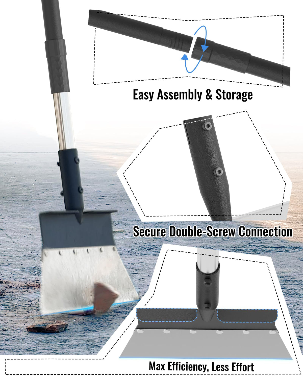 BlumeTrec Garden Flat Shovel rustproof metal construction for outdoor use.