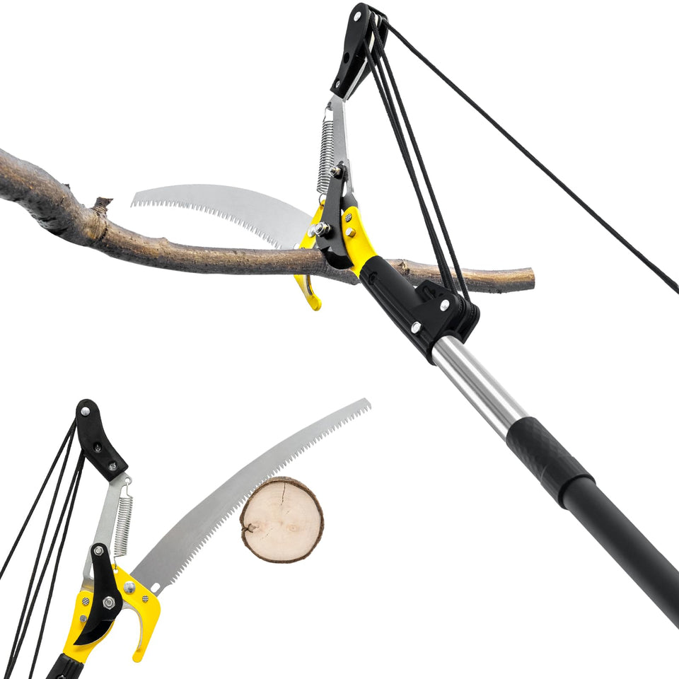 BlumeTrec pole saw with extendable handle for high reach pruning