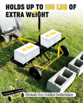 BlumeTrec universal hitch compatibility fits most tractors and riding mowers.