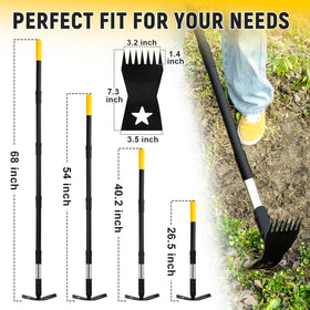 BlumeTrec stand-up weed puller in use for upright weed removal