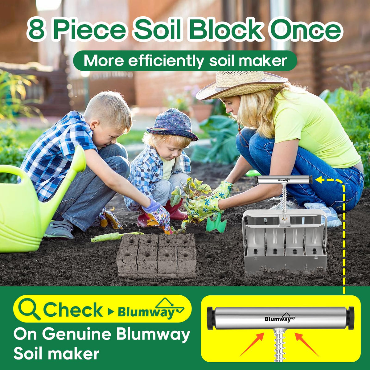 No-plastic-pot setup with BlumWay blocks easing transplanting and root development.