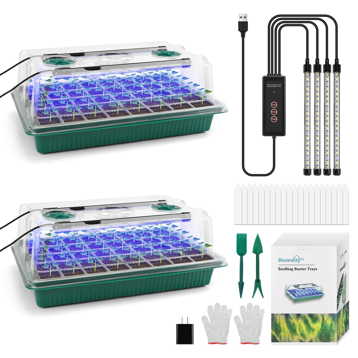 BlumWay seed starter tray with 80 cells for organized indoor germination