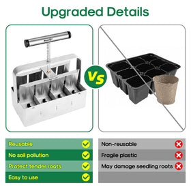 Stainless steel BlumWay blocker highlights durable design for long-term garden use.