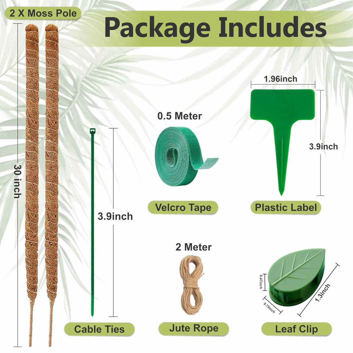 Blush Ease bendable moss pole with rope kit ready for shaping and training vines