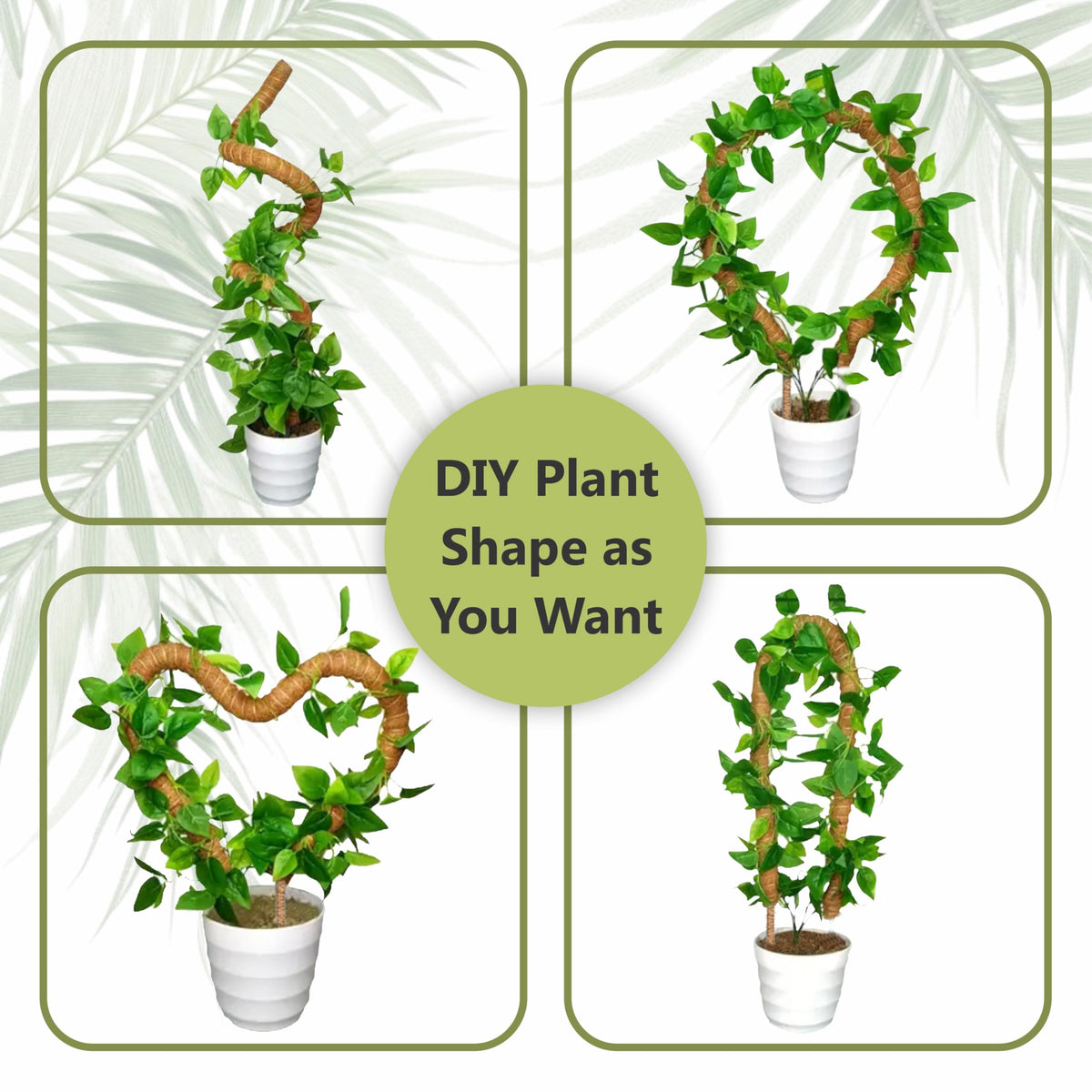 Blush Ease plant stakes assembly kit with ties, rope, and clips for quick setup