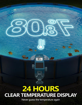 BluSwim above-ground skimmer side view illustrating height adaptability for different pools.