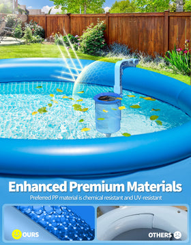 BluSwim easy-install setup enables quick pool cleaning.