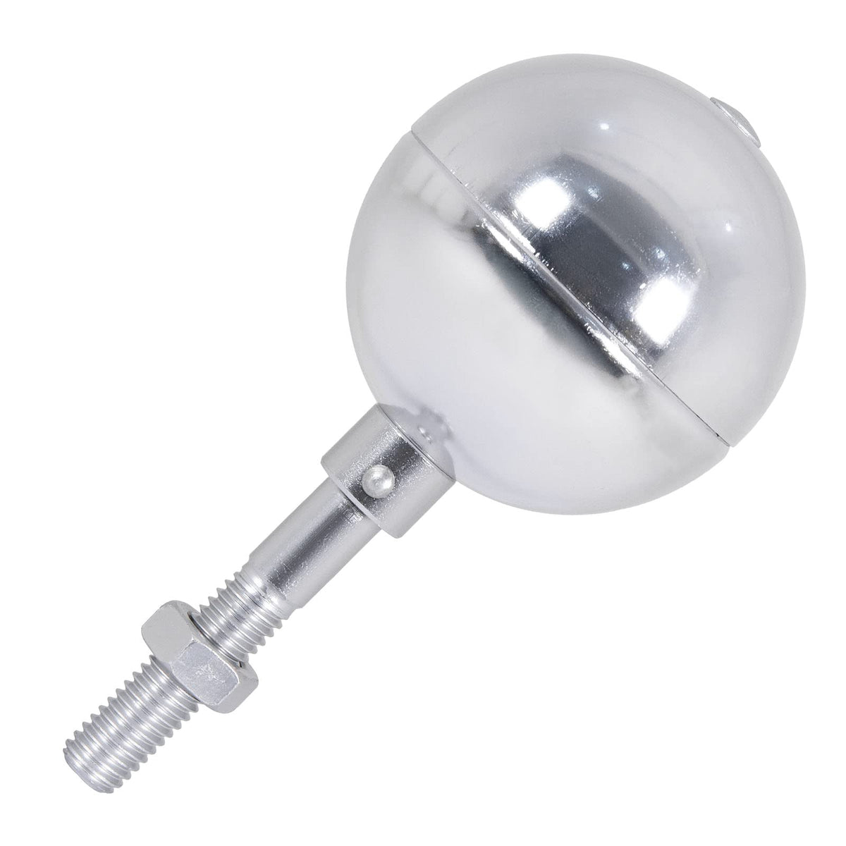 BMFTRRI flag pole ball topper ornament with silver anodized finish for outdoor display