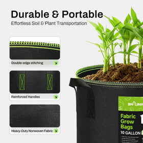 BN-LINK 5-gallon bag on a balcony garden with vegetables